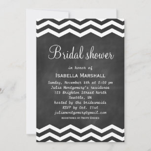 Chevron Chalkboard Bridal Shower Kaart