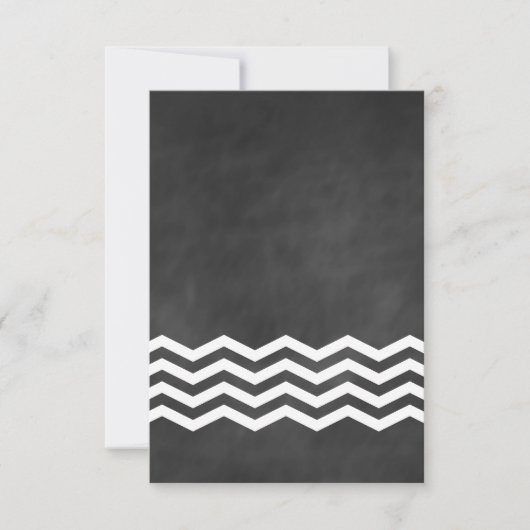 Chevron Chalkboard RSVP. RSVP Kaartje (Voorkant)