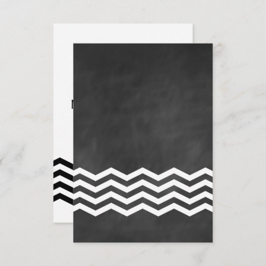 Chevron Chalkboard RSVP. RSVP Kaartje (Voorkant / Achterkant)