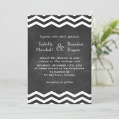 Chevron Chalkboard Wedding Invitation Kaart (Staand voorkant)