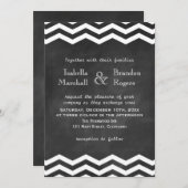 Chevron Chalkboard Wedding Invitation Kaart (Voorkant / Achterkant)