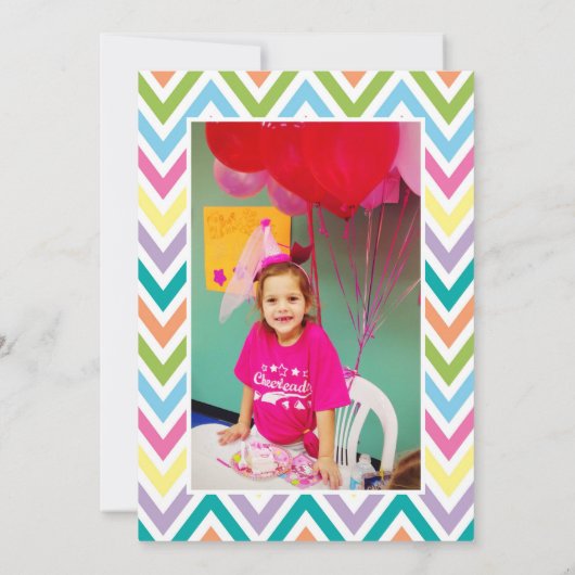 Chevron Cheer Flat Dank u wel Bedankkaart (Achterkant)