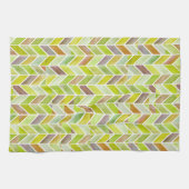 Chevron Citron Wood Kitchen Towel Theedoek (Horizontaal)