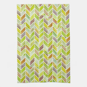 Chevron Citron Wood Kitchen Towel Theedoek