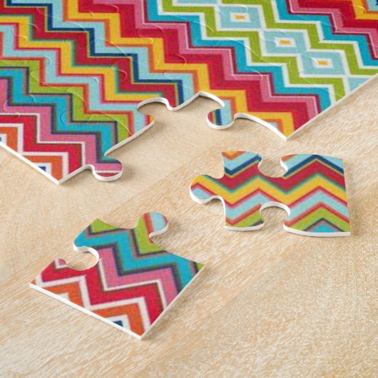 Chevron Colorful Jigzaag Puzzle Legpuzzel (Zijkant)
