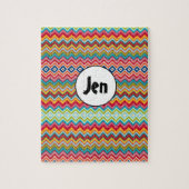 Chevron Colorful Jigzaag Puzzle Legpuzzel (Verticaal)