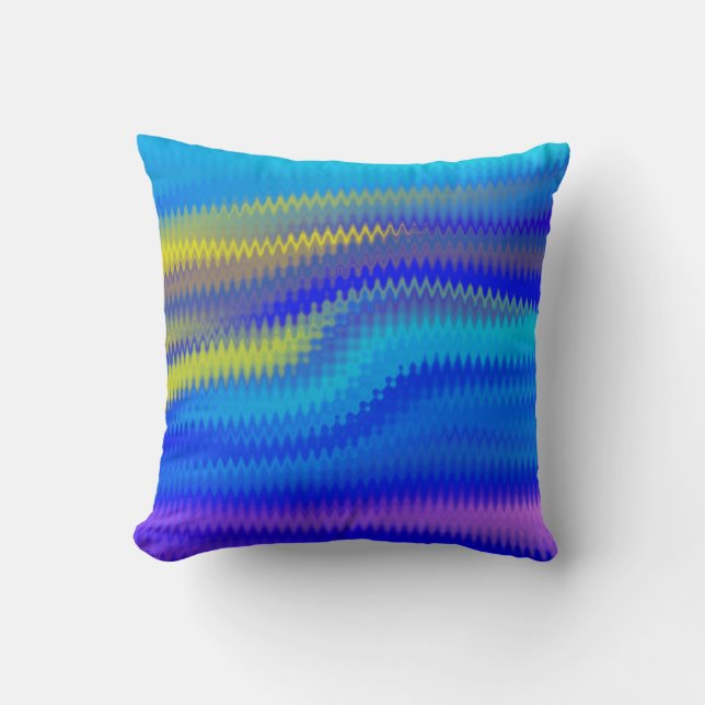 Chevron Colorful Waves Verf Kunstontwerp Abstract Kussen (Voorkant)