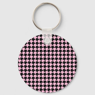Chevron controleert roze en zwart sleutelhanger