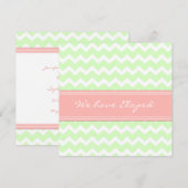 Chevron Coral Mint Elopement Aankondiging (Voorkant / Achterkant)