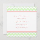Chevron Coral Mint Elopement Aankondiging (Achterkant)