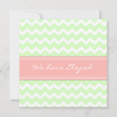 Chevron Coral Mint Elopement Aankondiging (Voorkant)