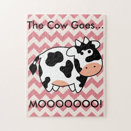 Chevron Cow Puzzle Legpuzzel (Verticaal)