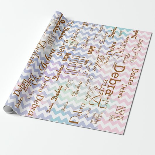 chevron ...creëer je eigen naampatroon cadeaupapier (Uitgerold)