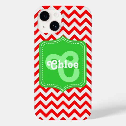 Chevron Custom Monogram Chloe Case-Mate iPhone Case (Achterkant)