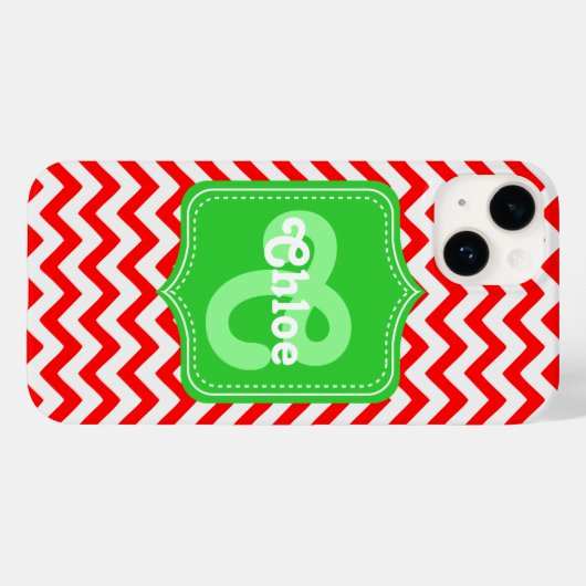 Chevron Custom Monogram Chloe Case-Mate iPhone Case (Achterkant (horizontaal))