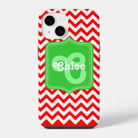 Chevron Custom Monogram Chloe iPhone Hoesje (Achterkant)