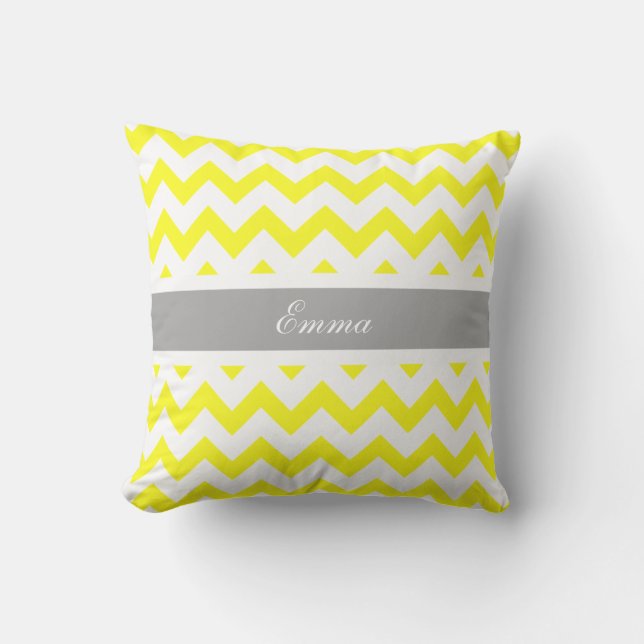 Chevron Custom Name Pillow Kussen (Voorkant)