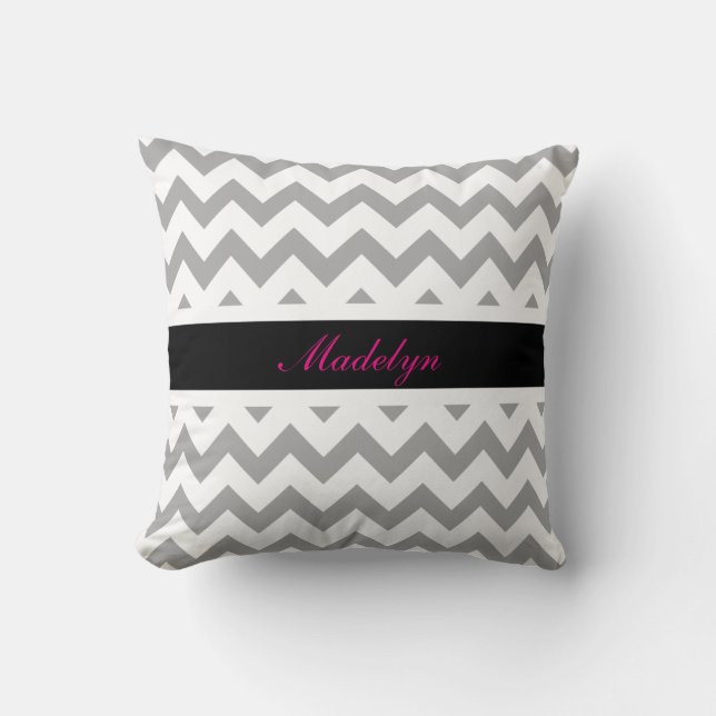 Chevron Custom Name Pillow Kussen (Voorkant)