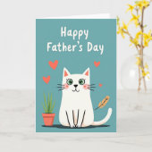 Chevron Cute Kitten Liefdekaart Kaart (Gele Bloem)