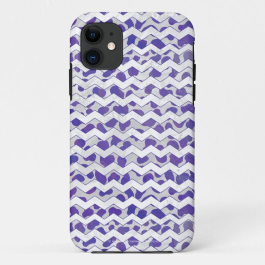 Chevron Dalmatian Paars en White Case-Mate iPhone Case (Achterkant)