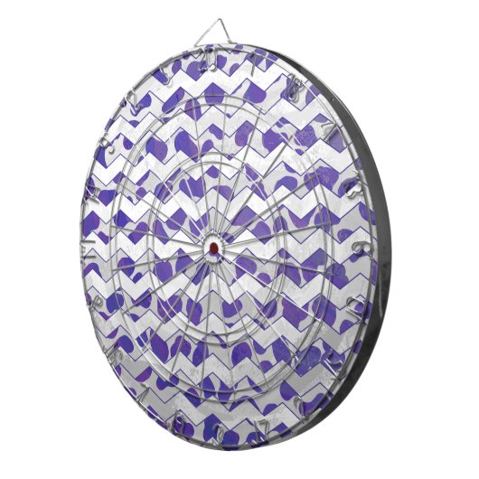 Chevron Dalmatian Paars en White Dartbord (Voorkant Rechts)