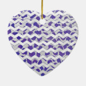 Chevron Dalmatian Paars en White Keramisch Ornament (Achterkant)