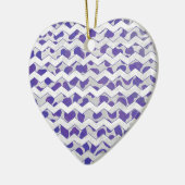 Chevron Dalmatian Paars en White Keramisch Ornament (Links)