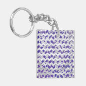 Chevron Dalmatian Paars en White Sleutelhanger (Voorkant Links)