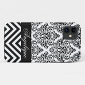 Chevron Damask Designer zwart | wit Case-Mate iPhone Case (Achterkant (horizontaal))