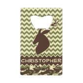 Chevron Deer Buck Camouflage personaliseert Creditkaart Flessenopener (Voorkant)