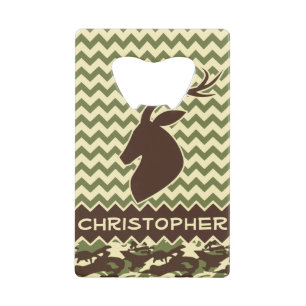 Chevron Deer Buck Camouflage personaliseert Creditkaart Flessenopener