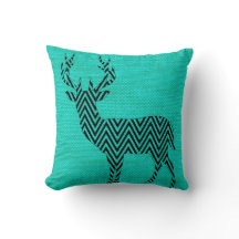 Chevron Deer Silhouette over Burlap | blauwgroen a