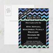 Chevron Design-Reünie, Evenement, Feest Save the D Aankondigingskaart (Voorkant / Achterkant)