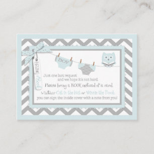 Chevron Diaper Stropdas Jumper Owl Breng een boeke Informatiekaartje