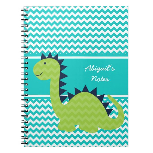 Chevron Dinosaurus op Chevron Gepersonaliseerd Not Notitieboek (Voorkant)