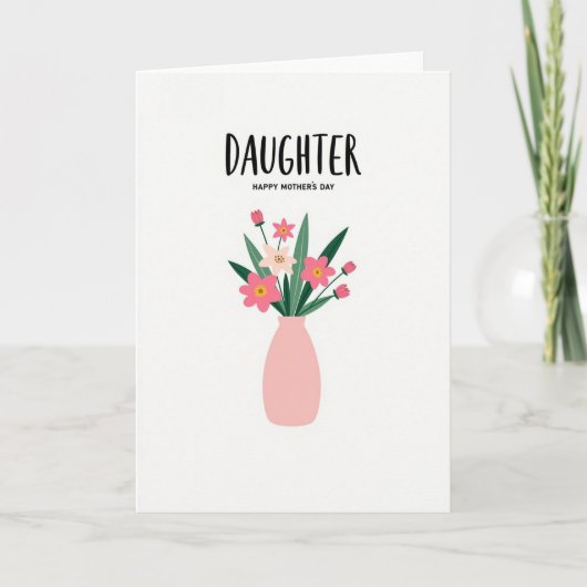 Chevron Dochter Bloemen Moeders Kaart (Voorkant)
