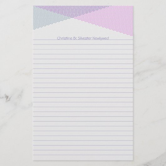 Chevron doorsnijdend, briefpapier (Voorkant)