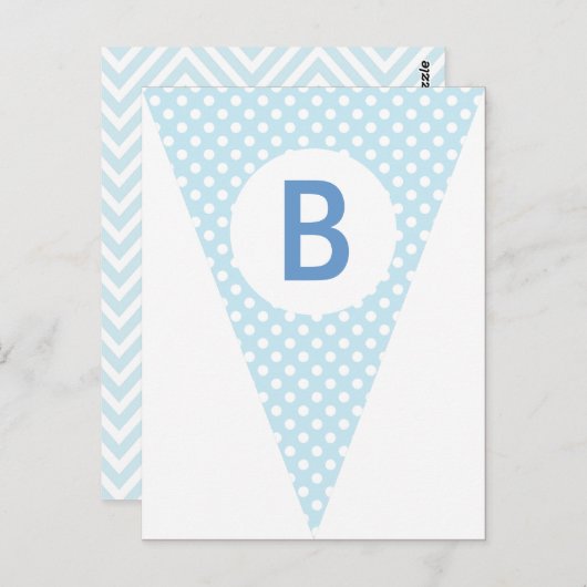 Chevron & Dot Party Flag Bunting Banner Post Card Briefkaart (Voorkant / Achterkant)