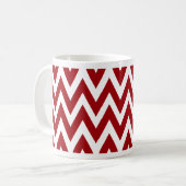 Chevron Dreams red en white chevron Coffee Koffiemok (Voorkant links)
