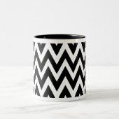 Chevron Dreams zwart-witte koffie Tweekleurige Koffiemok (Center)