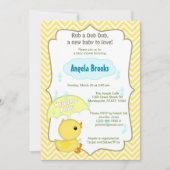 Chevron Duck Baby shower Sprinkle Invitations Kaart (Voorkant)