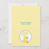 Chevron Duck Baby shower Sprinkle Invitations Kaart (Achterkant)