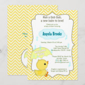 Chevron Duck Baby shower Sprinkle Invitations Kaart (Voorkant / Achterkant)