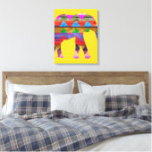 Chevron Elephant Pattern Canvas Afdruk (Insitu (Slaapkamer))