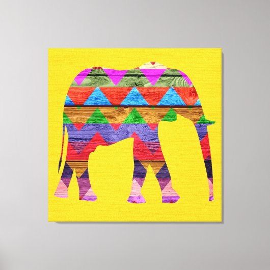 Chevron Elephant Pattern Canvas Afdruk (Voorkant)