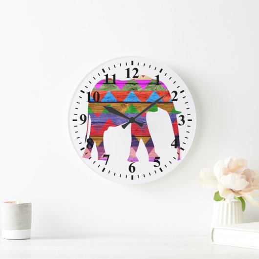Chevron Elephant Pattern Grote Klok (Huis)