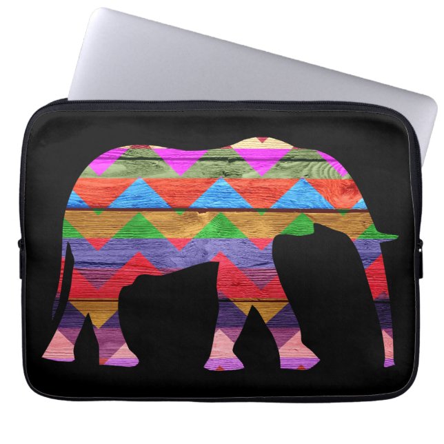 Chevron Elephant Pattern Laptop Sleeve (Voorkant)