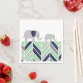 Chevron Elephants Modern Baby servet (Insitu)