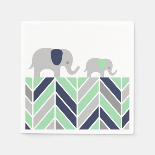 Chevron Elephants Modern Baby servet (Voorkant)