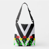 Chevron en Bloemen Moderne Bloemstuk Kunst Tas (Voorkant)
